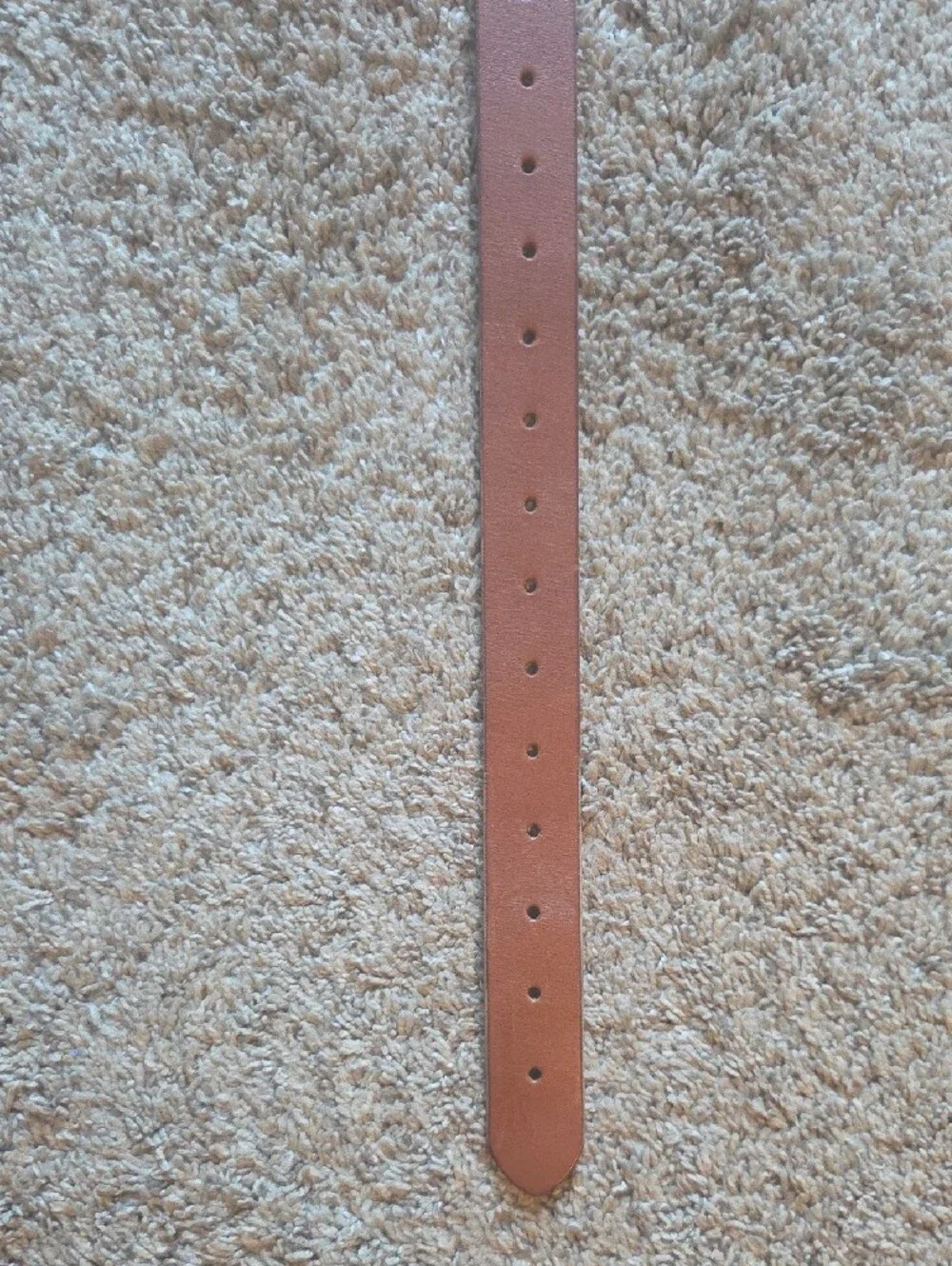 Classic Tan Leather Belt with Round Brass Buckle